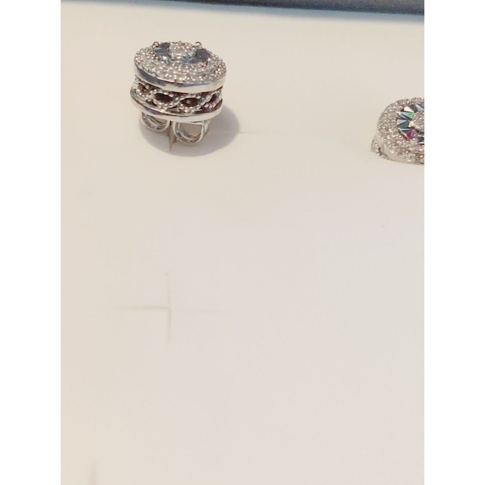 925 Sterling Silver .10ct Geniune Diamond Miracle-Set Stud Earrings Roun… - Picture 4 of 7